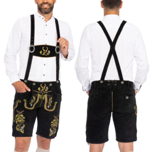 Black and Royal Short Men's Lederhosen